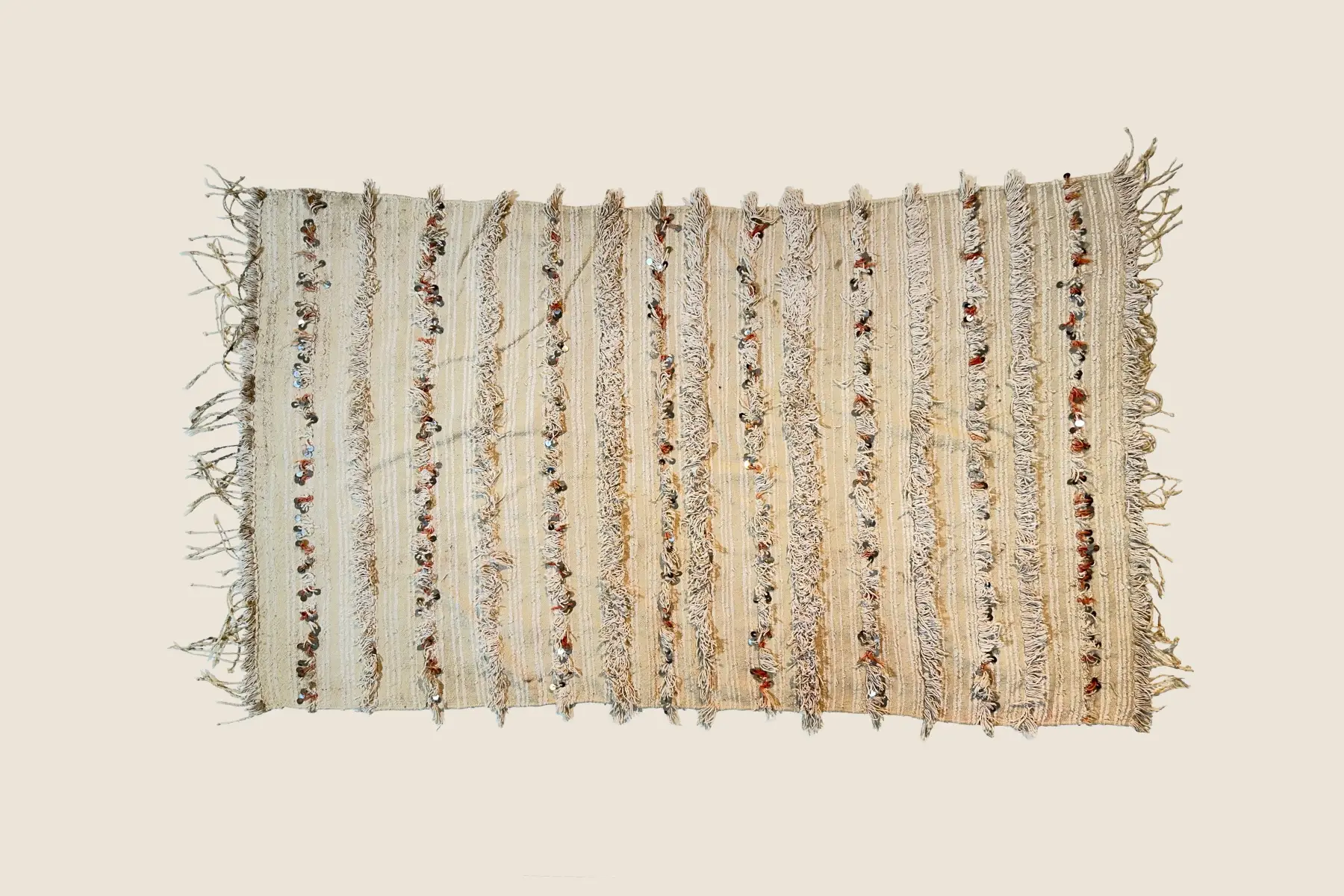 Beni M'Guild hand-knotted texture detail showing plush high-pile wool and natural color harmony