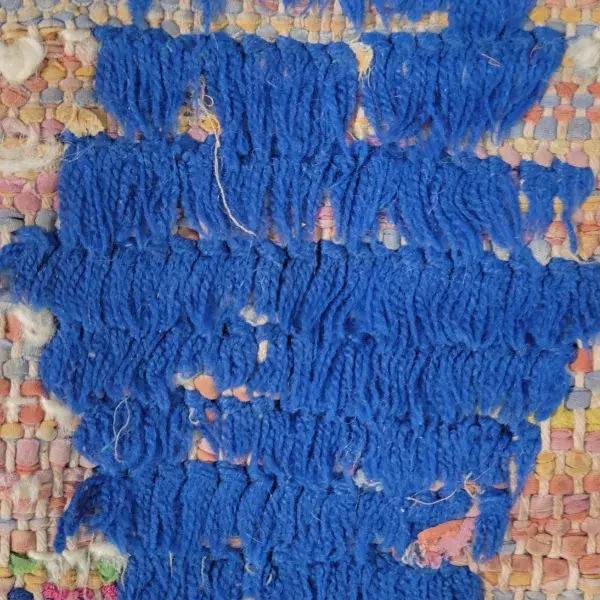 Deep azure blue color swatch for an Azilal symbolic rug.