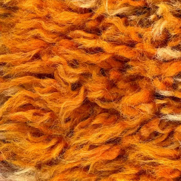 A color swatch labeled Warm Orange-Brown from the Atlas product line, showing a rich, earthy orange-brown shade.