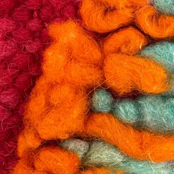 A color swatch labeled Warm Orange from the Talsint product line, showing a vibrant orange hue.